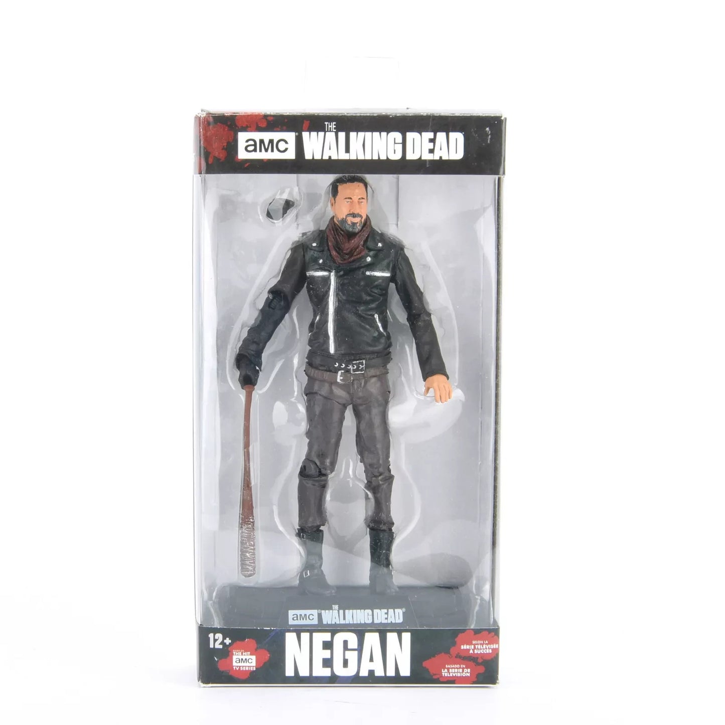 AMC The Walking Dead Negan action figure in black jacket holding baseball bat in branded packaging