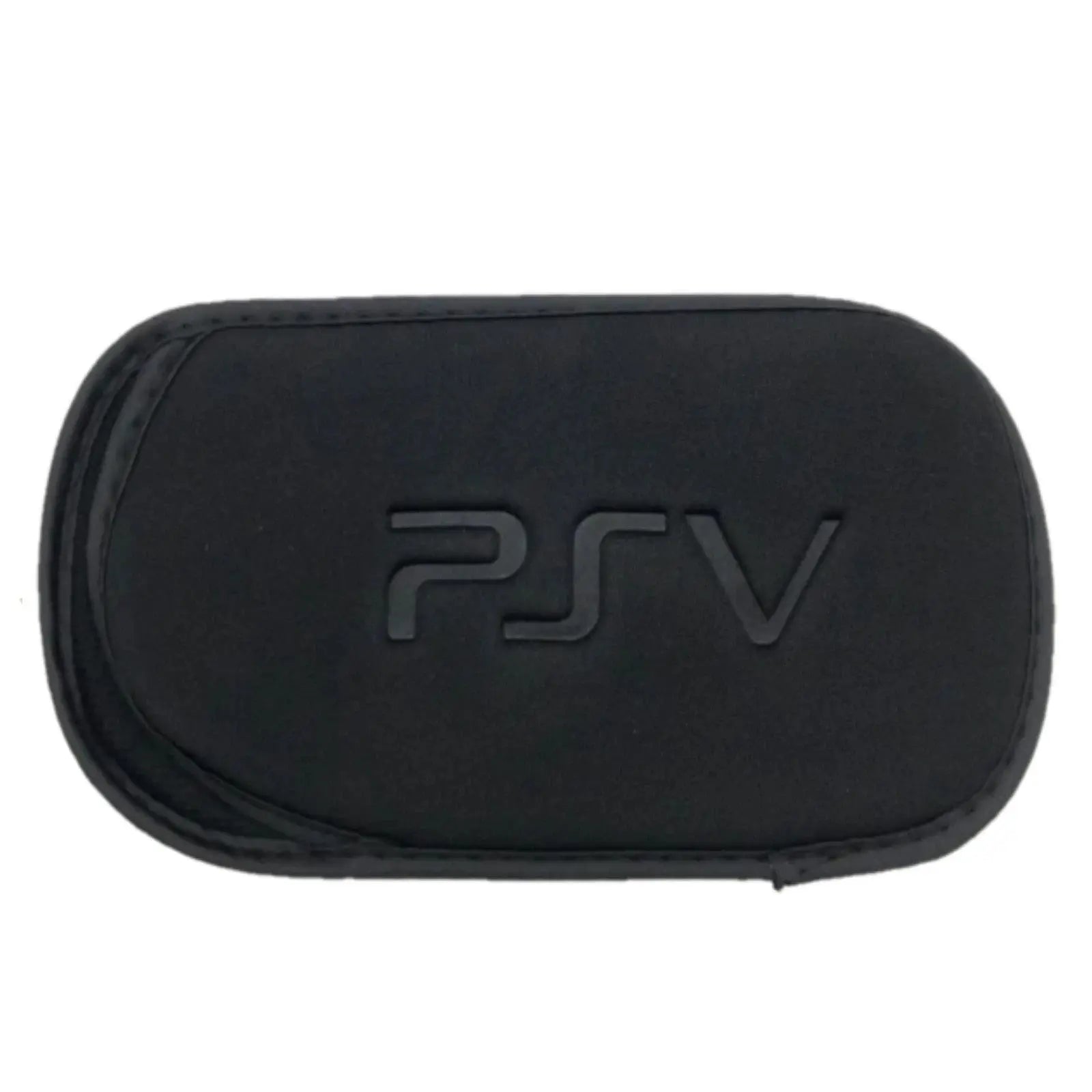 Black rectangular soft carrying case with PSV embossed logo on top