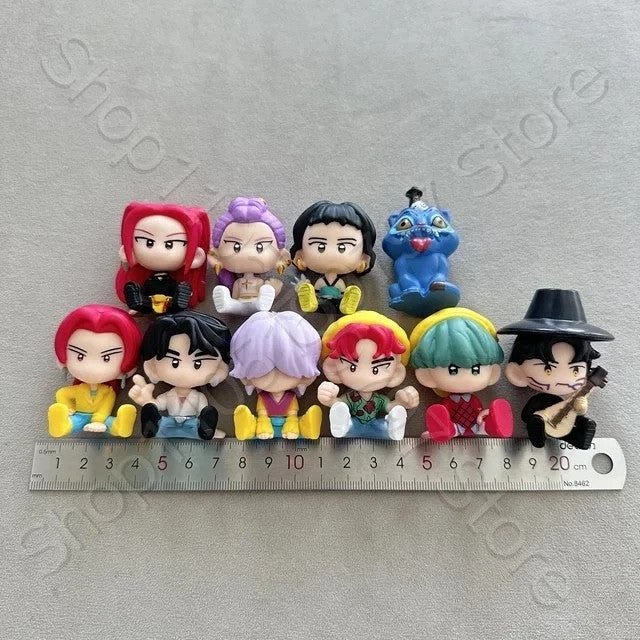 Conjunto de bonecos de ação 10 peças KPop Demon Huntrix Rumi Mira Zoi Saja brinq - Orysin