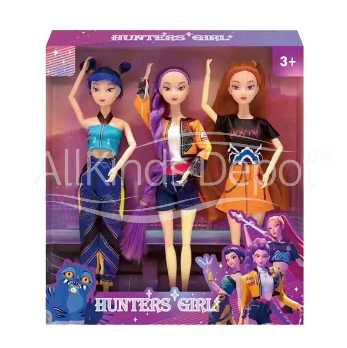 KPOP Anime Idol Girl Dolls - 3 - Pack Hunter Style Set - Fashion Collectible - Orysin