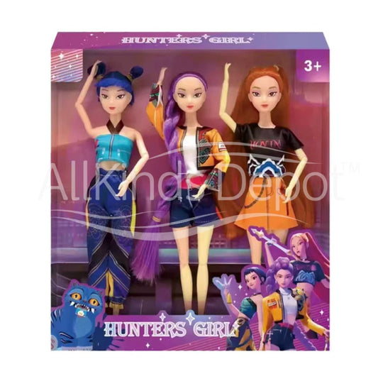 KPOP Idol Devil Hunters Girl Figures - 3 Pack Anime Display Set - Cute Dolls - Orysin