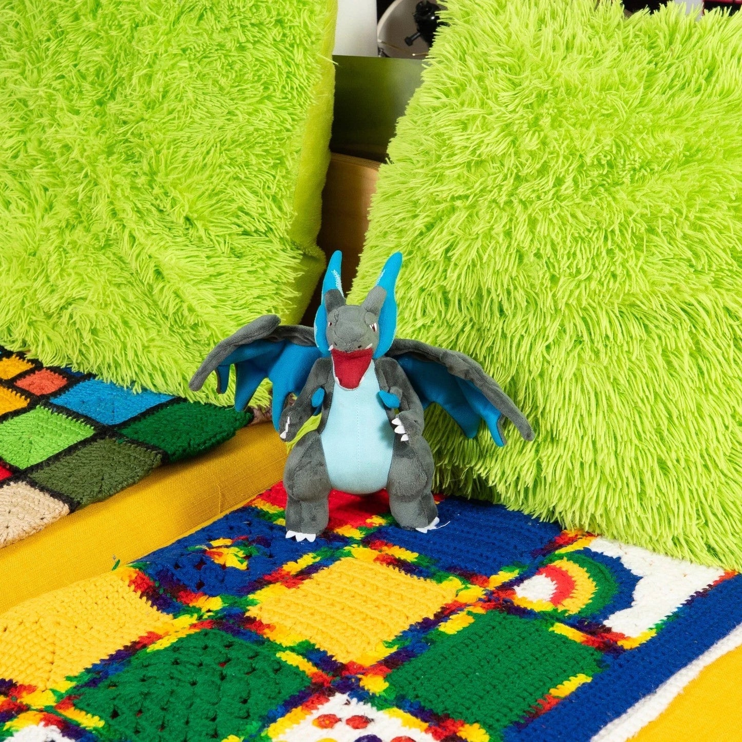Mega Charizard X Posable Wings - Freestanding Plush Toy - 12” Pokemon - Cute Fun - Orysin