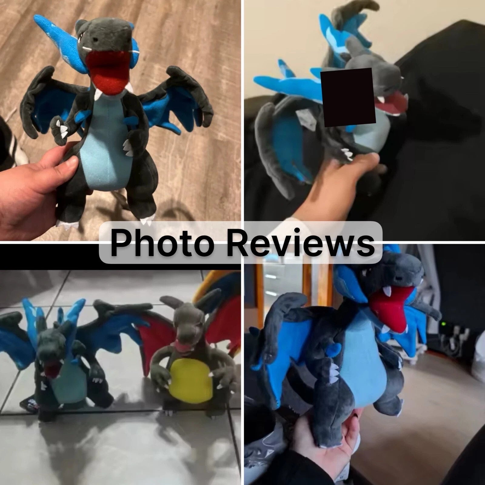 Mega Charizard X Posable Wings - Freestanding Plush Toy - 12” Pokemon - Cute Fun - Orysin