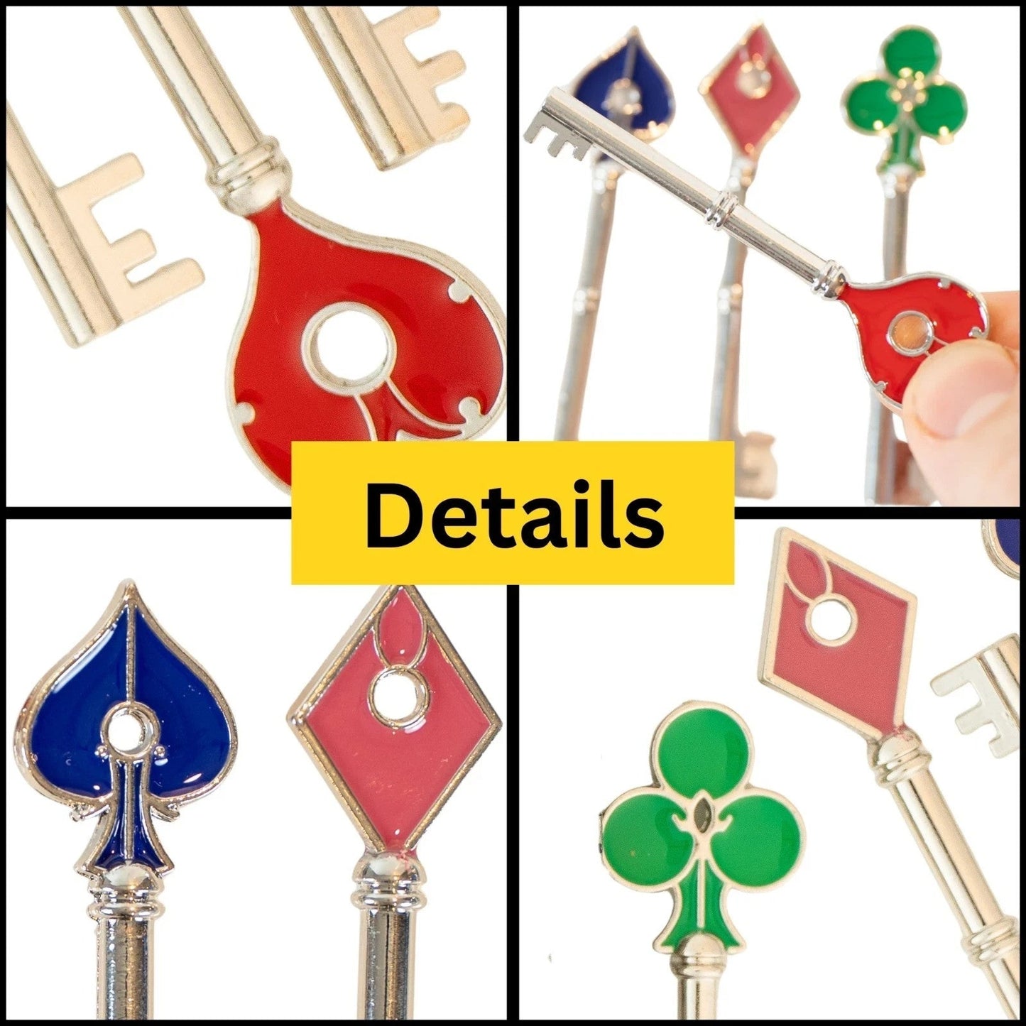 Resident Evil 2 Collectible Keys Set Heart Diamond Spade Club Replica Props - Orysin