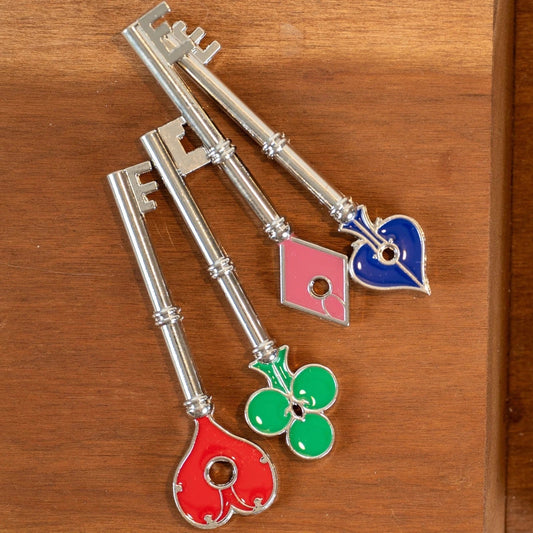 Resident Evil 2 Collectible Keys Set Heart Diamond Spade Club Replica Props - Orysin